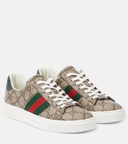 replica di lusso Gucci Scarpe Ace GG rivestite in pelle