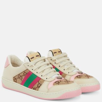 replica di lusso Gucci Scarpe Screener in pelle multicolore