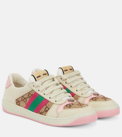 replica di lusso Gucci Scarpe Screener in pelle multicolore