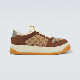 replica di lusso Gucci Sneaker Screener GG in marrone