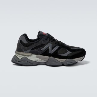 replica di lusso New Balance Scarpe 9060 in nero con bordo in pelle scamosciata