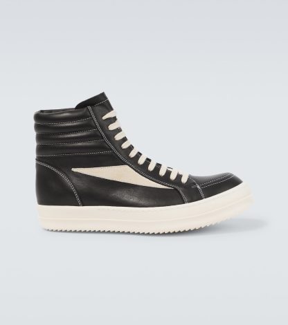 replica di lusso Rick Owens Scarpe alte in pelle nera