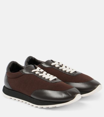 replica di lusso The Row Scarpe Owen bordate in pelle di colore marrone