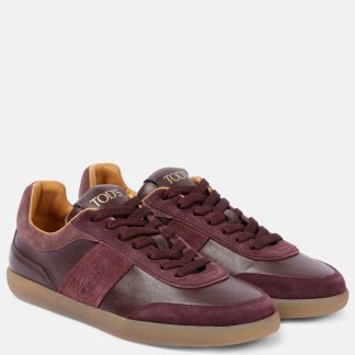 replica di lusso Tods Scarpe Tabs in pelle scamosciata di colore rosso