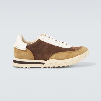 replica di lusso Visvim Scarpe Hospoa Runner in camoscio marrone