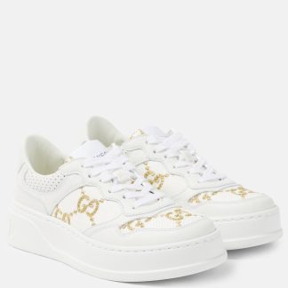 vendita calda di lusso Gucci Scarpe GG con rivestimento in pelle di colore bianco