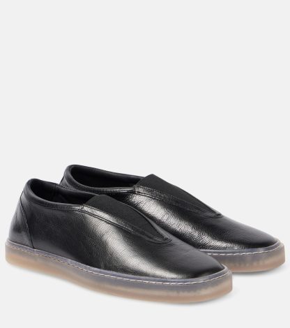 vendita calda di lusso Lemaire Scarpe slip-on in pelle nera