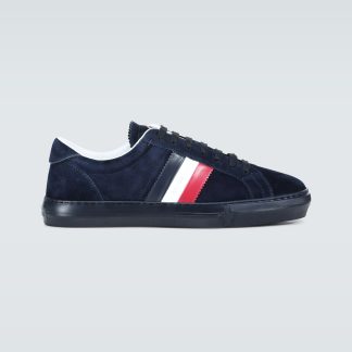 vendita calda di lusso Moncler Scarpe New Monaco in pelle scamosciata blu