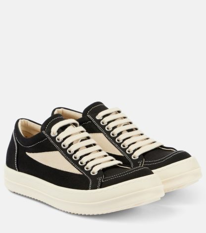 vendita calda di lusso Rick Owens Scarpe in denim bordato di camoscio in nero